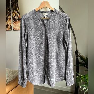 Joie 100% Silk Snake-print Button Blouse